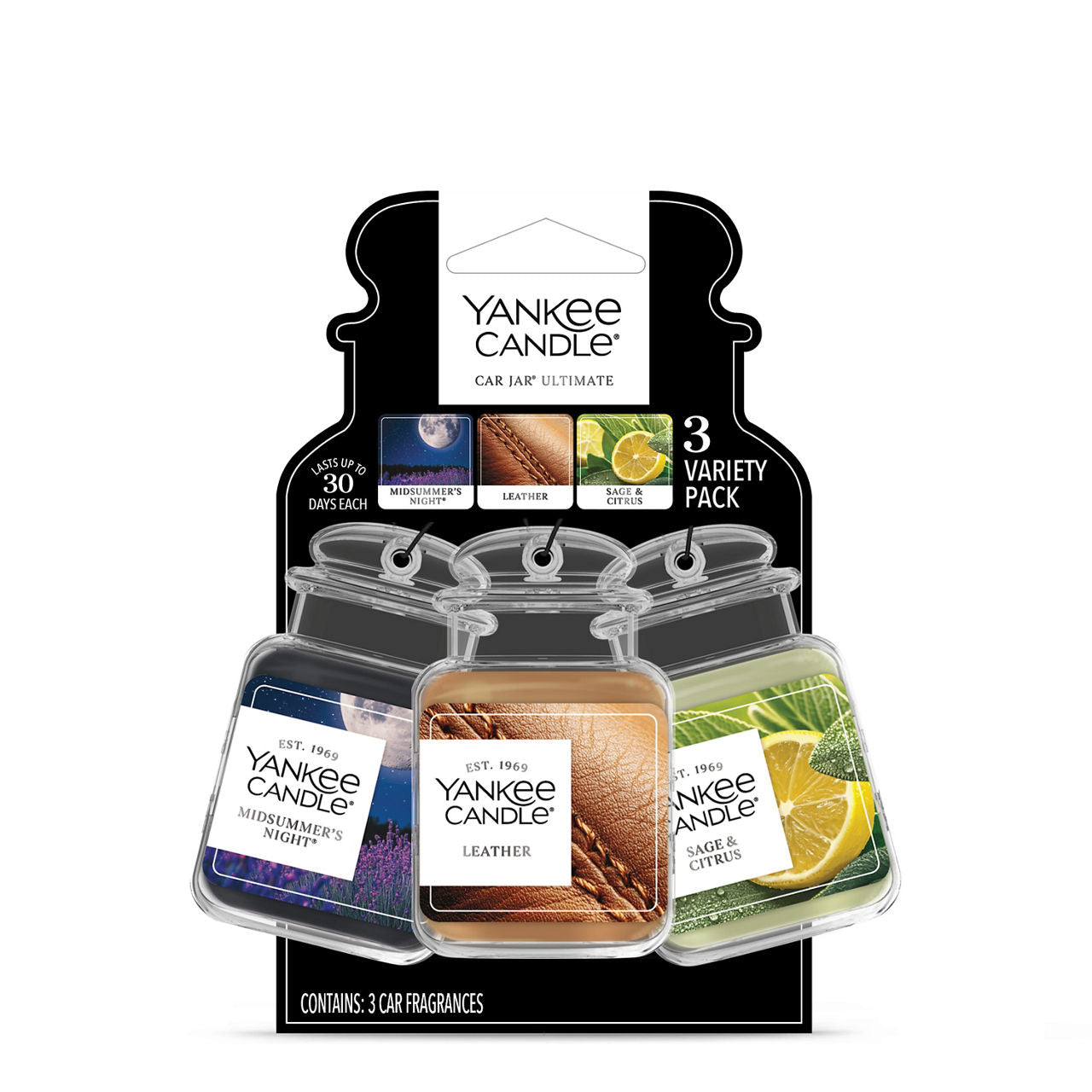Midsummer's Night® / Leather / Sage & Citrus Car Jar® Ultimate (Bonus 3-Pack)