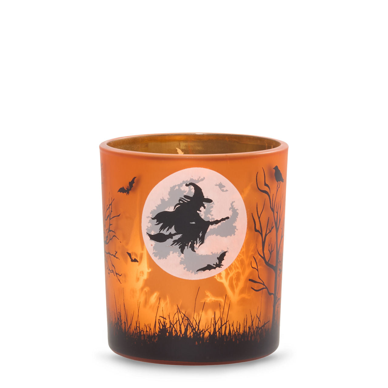 Orange Witch's Moon Tea Light Candle Holder