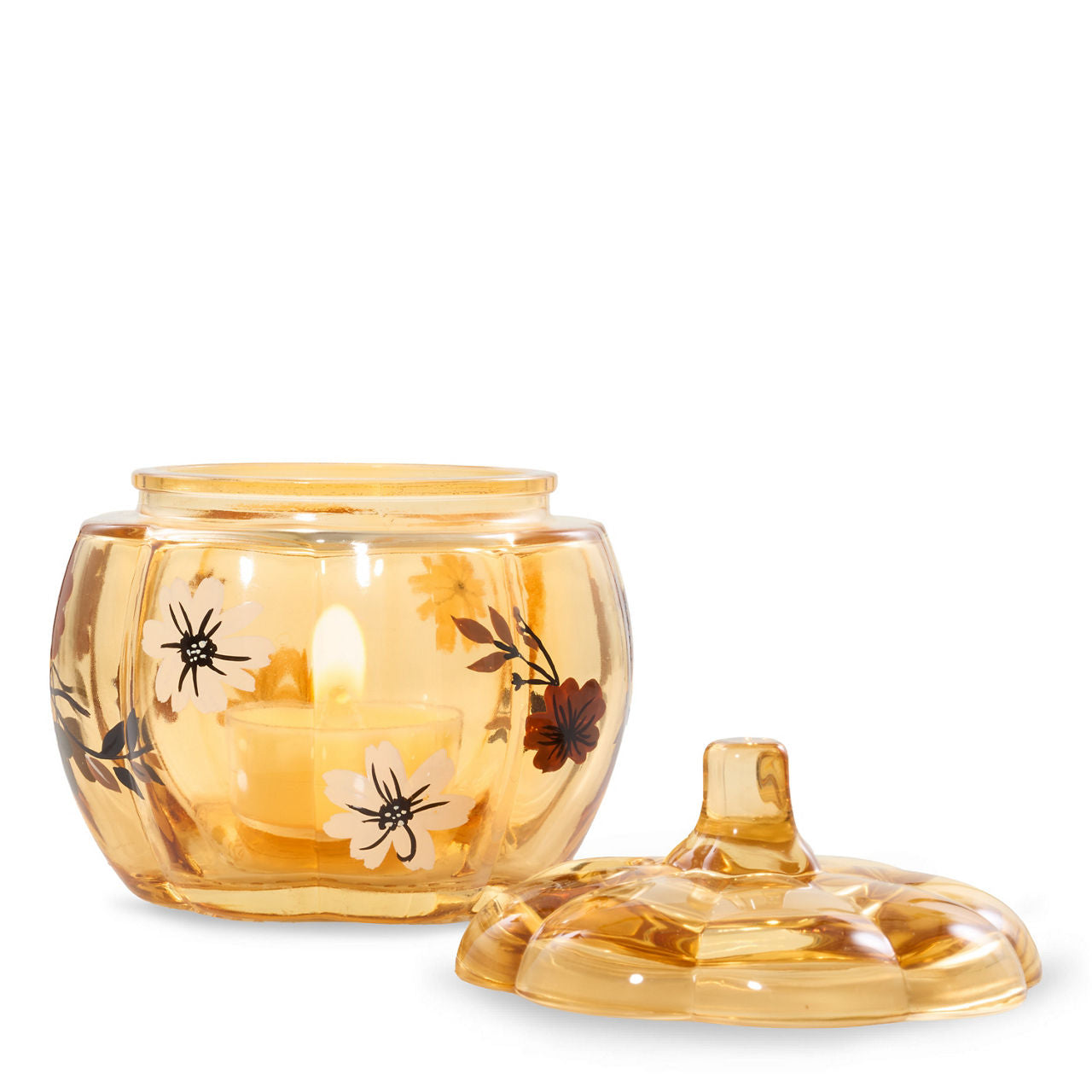 Flower Pumpkin Tea Light Candle Holder