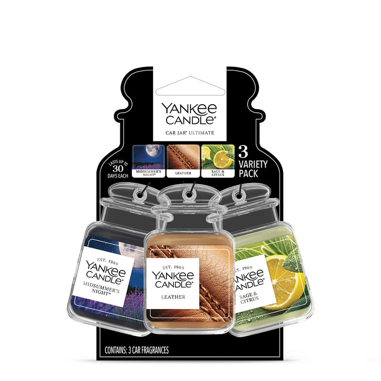 Midsummer's Night® / Leather / Sage & Citrus Car Jar® Ultimate (Bonus 3-Pack) E9
