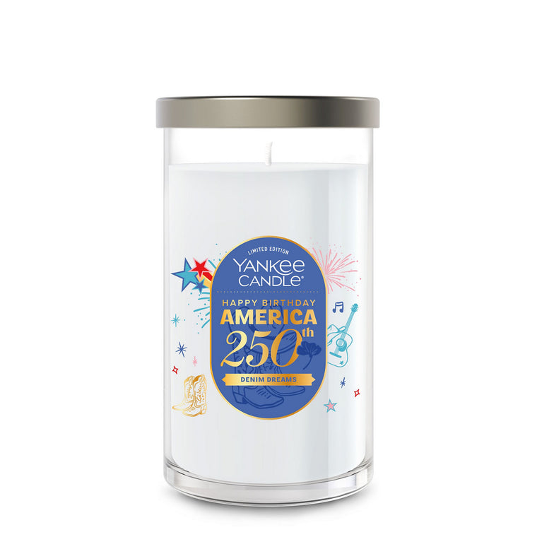 Denim Dreams Medium Pillar Candle C2