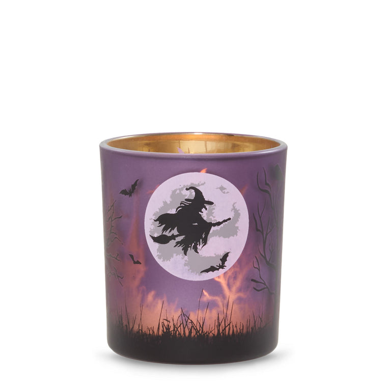 Purple Witch's Moon Tea Light Candle Holder R5