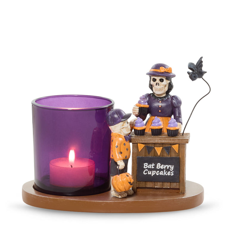 Bonebury Lane Bat Berry Cake Tea Light Candle Holder B7