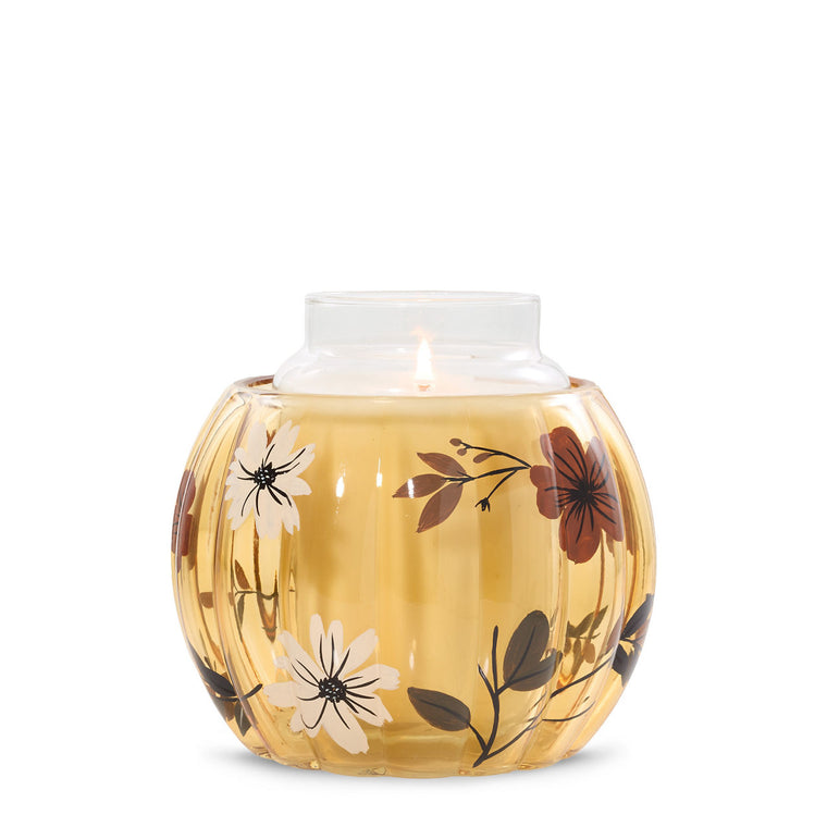 Flower Pumpkin Jar Candle Holder U4
