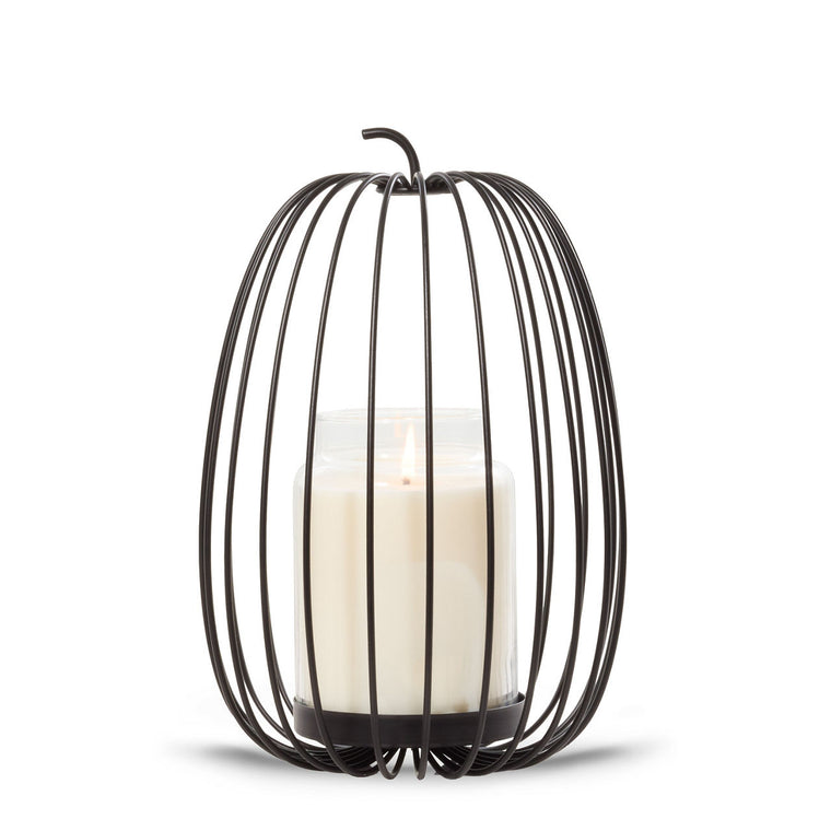 Caged Pumpkin Jar Candle Holder A8